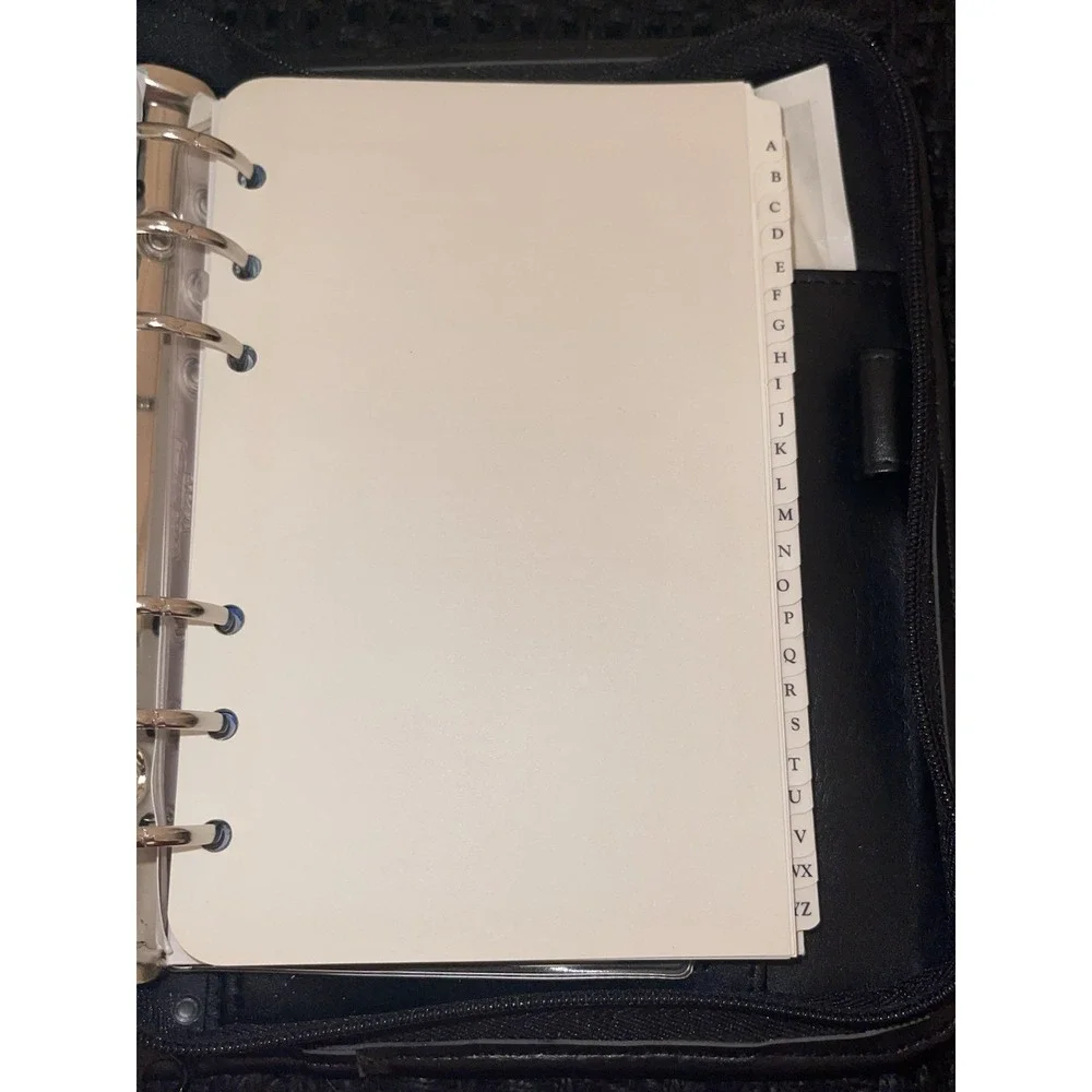 Vintage Perry Ellis Black Leather Day Planner / Organizer